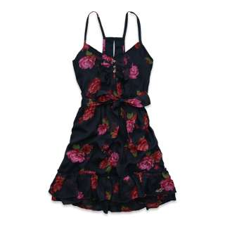 NWT Hollister by Abercrombie Women Dress, Sycamore Cove, Navy Floral 