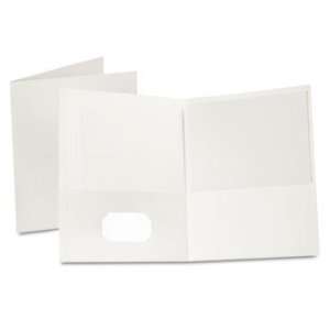   Pocket Portfolio, Embossed Leather Grain Paper, White