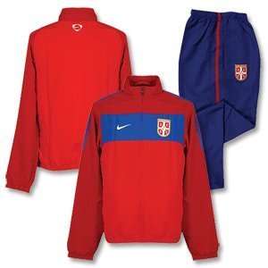    10 11 Serbia Woven Warm Up Suit   Red/Blue: Sports & Outdoors