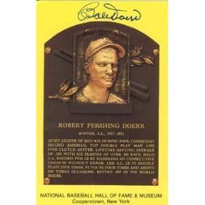  Bob Doerr Autograph/Signed Baseball HOF Plaque: Sports 