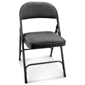  Deluxe Fabric Padded Folding Chair   Black: Home & Kitchen