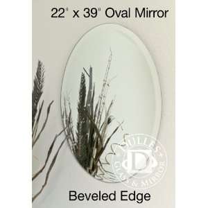 Frameless Beveled Mirror Oval Shape, 22 x 39, 1/4 