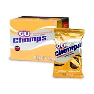  GU Energy Chomps   Peach Tea w/ 2x caffeine 16 packets 