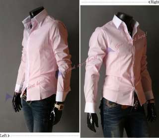 NEW Mens Casual Simple and Stylish Slim fit Dress Long sleeved Shirt 4 