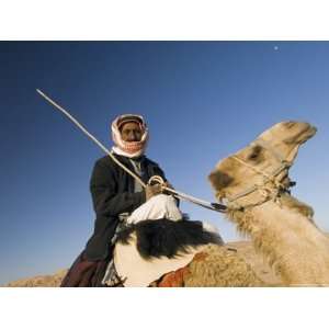  Bedouin on Camel in the Desert, Wadi Rum, Jordan, Middle 