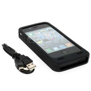 BLACK 1400MAH SILICONE CASE SOLAR BATTERY CHARGING STATION FOR APPLE 