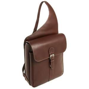  Siamod SABOTINO (Cognac) Leather Vertical Messenger Bag 
