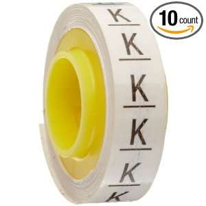   Code Wire Marker Tape Refill Roll SDR K, Printed with K (Pack of 10