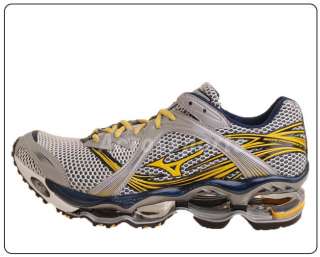 Mizuno Wave Prophecy White Yellow Silver Running Shoes  