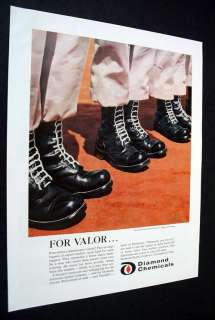 1957 DIAMOND CHEMICALS TANOLIN PARATROOPER BOOTS AD  