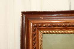   Oil Painting Flowers Tiered Fountain Water Lilies Carved Frame  