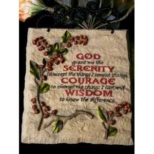  God, Serenity, Courage, Wisdom Wall Plaque: Home & Kitchen