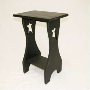  Amish Handcrafted Solid Wood End Table   Antique Black 