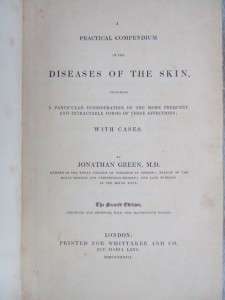 1838 Green SKIN DISEASES & v. Rare VAPOUR BATHS Colour Plates 