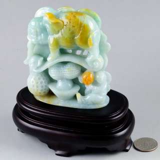 Nature Jadeite Jade Carving / Sculpture Elephant Statue  