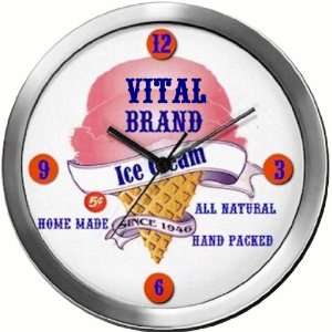 VITAL 14 Inch Ice Cream Metal Clock Quartz Movement 
