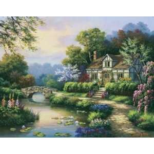 Swan Cottage II Architecture Poster Print on Canvas by Sung Kim, 28x22