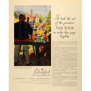  1935 Ad Kimberly Clark Kleerfect Van Eyck Rolf Klep Art 