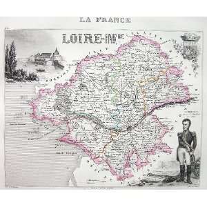 MAP of France Department Loire Infreieure incl. View of City of Nantes 