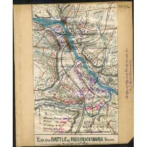  Civil War Map Plan of the battle of Fredericksburg, Virginia 