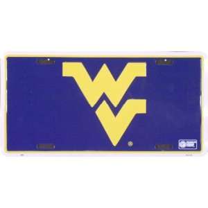   : WV(Univ of West Virginia) logo embossed metal auto tag: Automotive