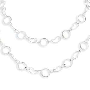  Sterling Silver Polished Fancy Link Necklace Jewelry