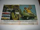 1972 FORD MUSTANG CAR INSIDE 3 MODEL 2PG PRINT AD