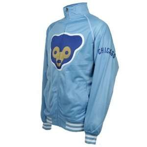  Chicago Cubs Cooperstown Track Jacket (Light Blue) Sports 