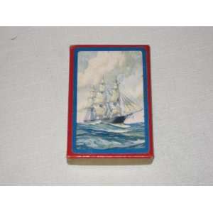 Vintage Playing Cards   Gordon Grant Ship Scene Plastic Coated Playing 