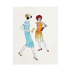  Two Female Fashion Figures, c.1960 by Andy Warhol 13.00X19.00. Art 
