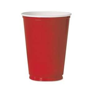    Plastic Party Cold Cups, 12 oz., Red, 50/Pack
