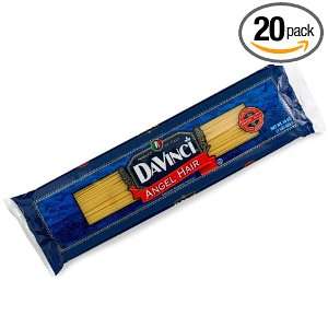 DaVinci Pasta, Long Cuts, Angel Hair, 16 Ounce Bags (Pack of 20 