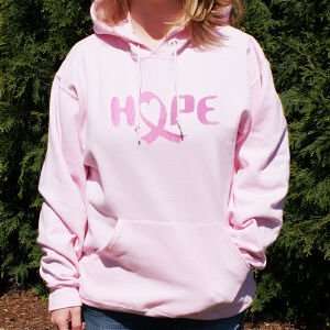  Embroidered Breast Cancer Awareness Hope Hooded Sweatshirt 