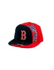 MLB Mens Boston Red Sox Sidewinder Snapback Cap (Navy/Red, Adjustable 