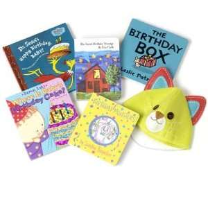   Book Set: 5 Board Books and an Adorable Felt Animal Hat, Gift Wrapped