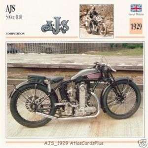 Motorcycle Card 1929 AJS 500 R10 single cyl Webb forks  
