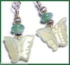 Green Peace Gem Stone Butterfly Artisan Sterling Silver