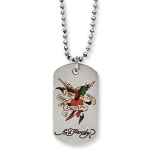   Hardy Stainless Steel Truth Till Death Dog Tag Necklace   JewelryWeb