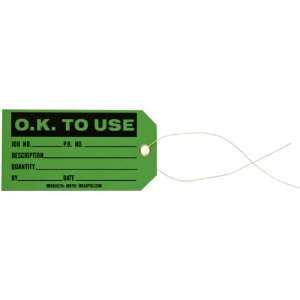   Height, Black On Green Color Production Status Tag (Pack Of 100