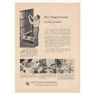 1955 Bell Telephone Lab Fingerprinting Relay Contact Print 