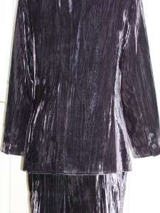 LA MODE SMARTI STYLE VTG 80s Gray Velvet Skirt Jacket Suit Dress 10 