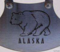 Alaska Alaskan Made Moose Antler Ulu Knife Bear Design  