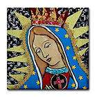 Virgin of Guadalupe Tile   Mexican Folk Art Ceramic Coa