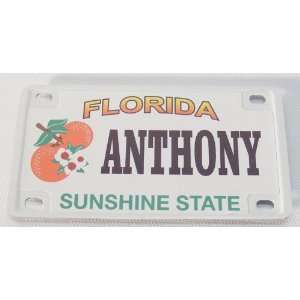  Anthony Bicycle License Plate with Black Letters 
