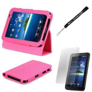  Pink Deluxe Leather Flip Portfolio Protector Case Cover 
