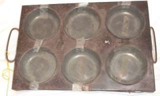 Vintage Metal Camp Stove Poached Fried Egg Pan Muffins Removable Cups 