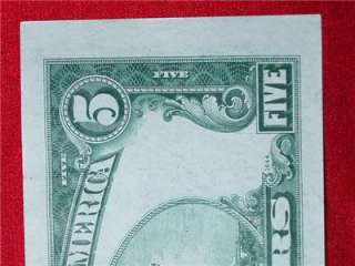 1934 B Five Dollar Blue Silver Cer Julian Vinson #ds47A  