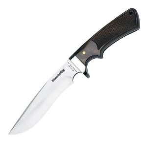  Fox Black Hunting Knife Wood Grip Handle Stainless Steel 