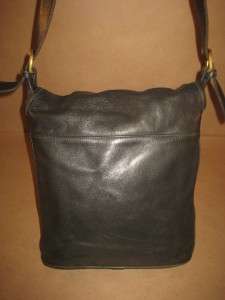 COACH Vintage Dark Green Leather Saddle Bag Hobo Satchel Slim Purse 