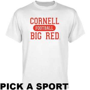  Cornell Big Red White Custom Sport T shirt   Sports 